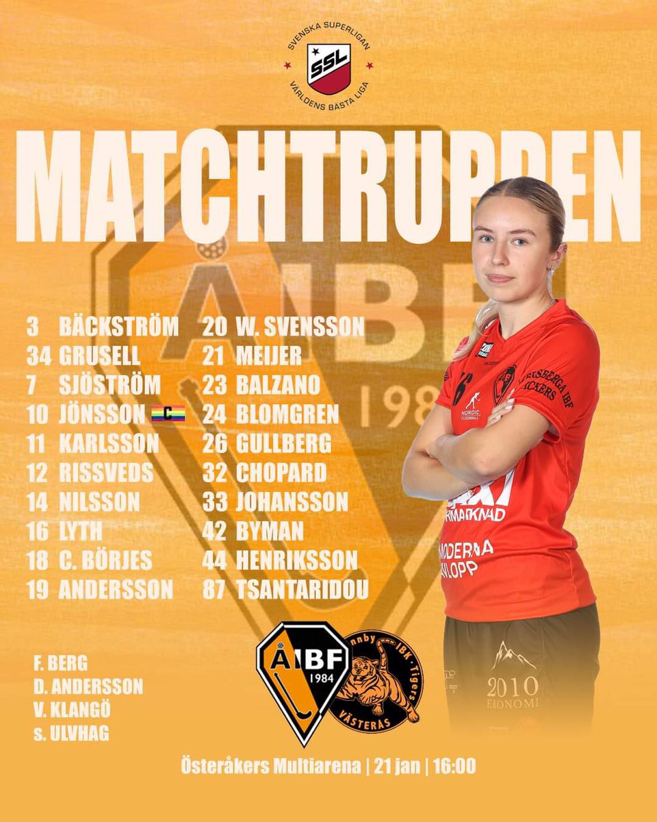 Truppen som tar emot Västerås Rönnby IBK hemma i Multiarenan klockan 16.00🔥