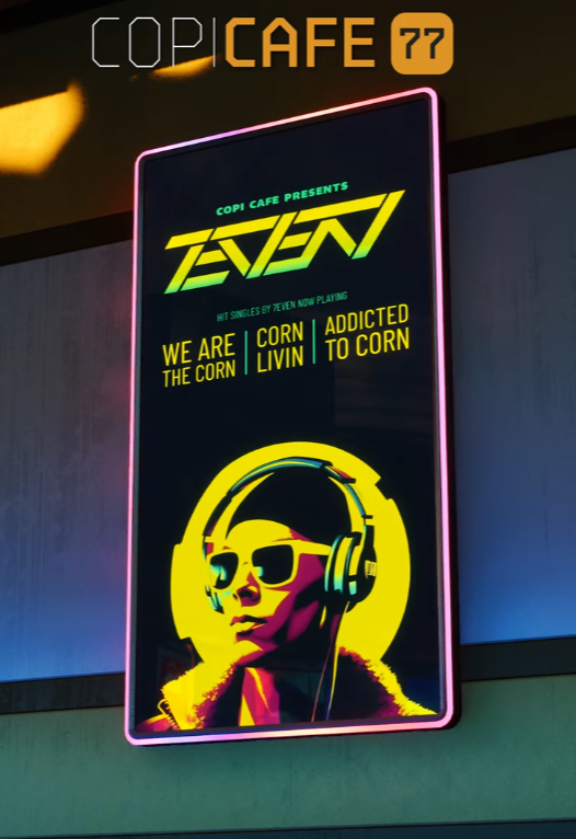 CornMafiaGuild's tweet image. We hope you had a great weekend and a corntastic start into the new week.

If you have missed it, there will be a @7even_Music poster within the game and you will be hearing his tunes 👀

#WeAreTheCorn