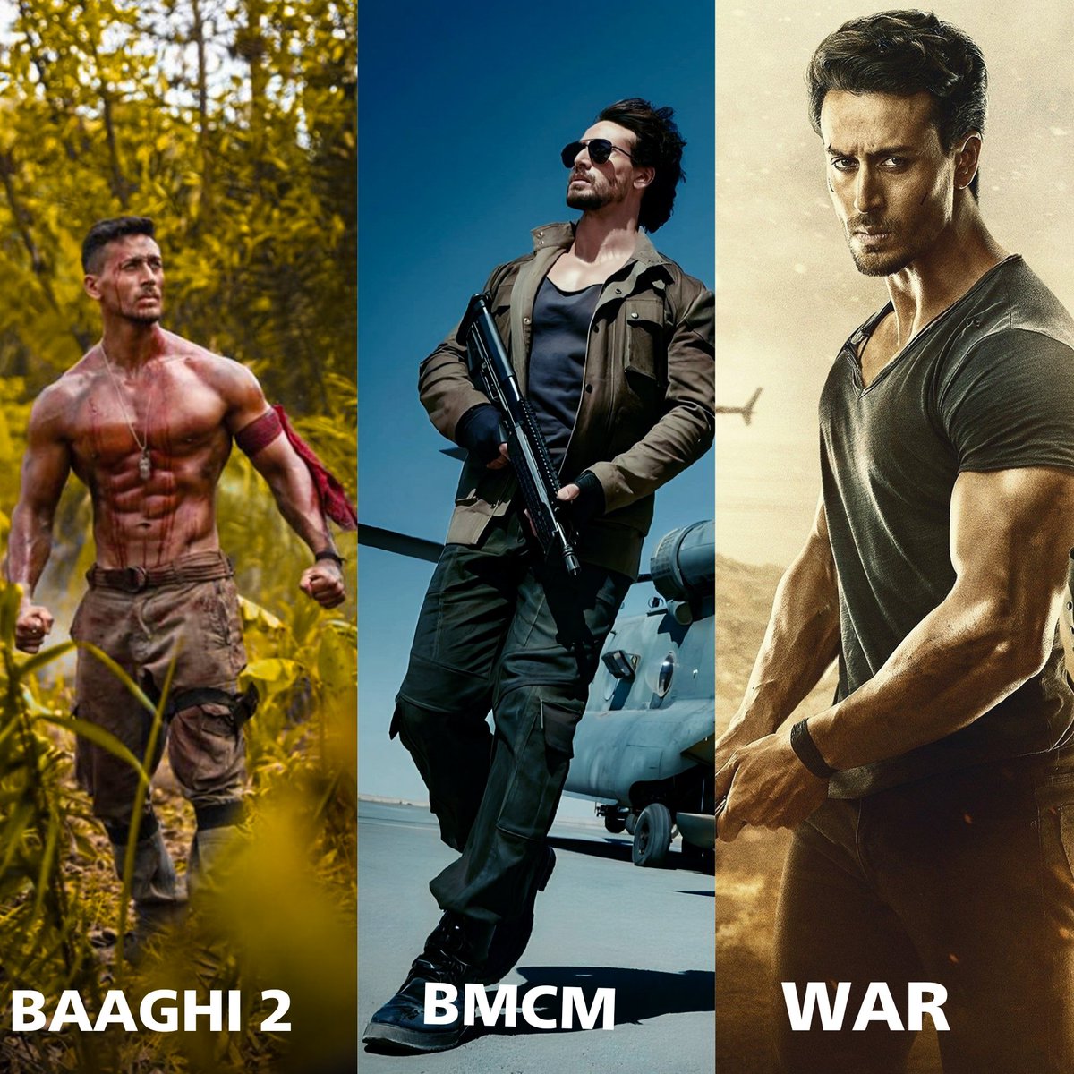 Which look of #TigerShroff sir did you like more?

Ronny in #Baaghi2 🪖
Chote Miyan in #BMCM 🔥
Khalid in #war ⚠️

Tell me in comments 👇👇