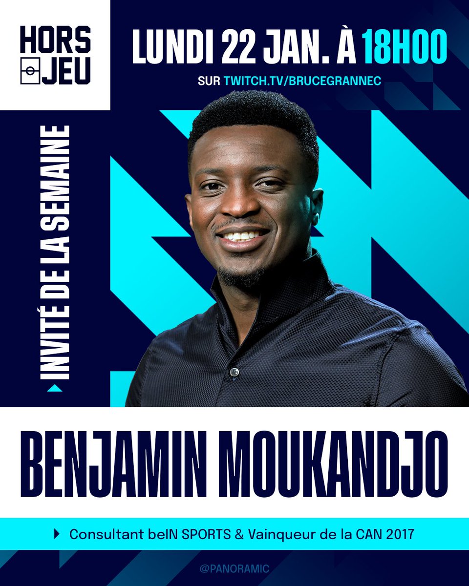 🌍 Consultant & vainqueur de la CAN 2017, @BenMoukandjo sera avec nous demain en plateau pour #HORSJEU ⚽️
