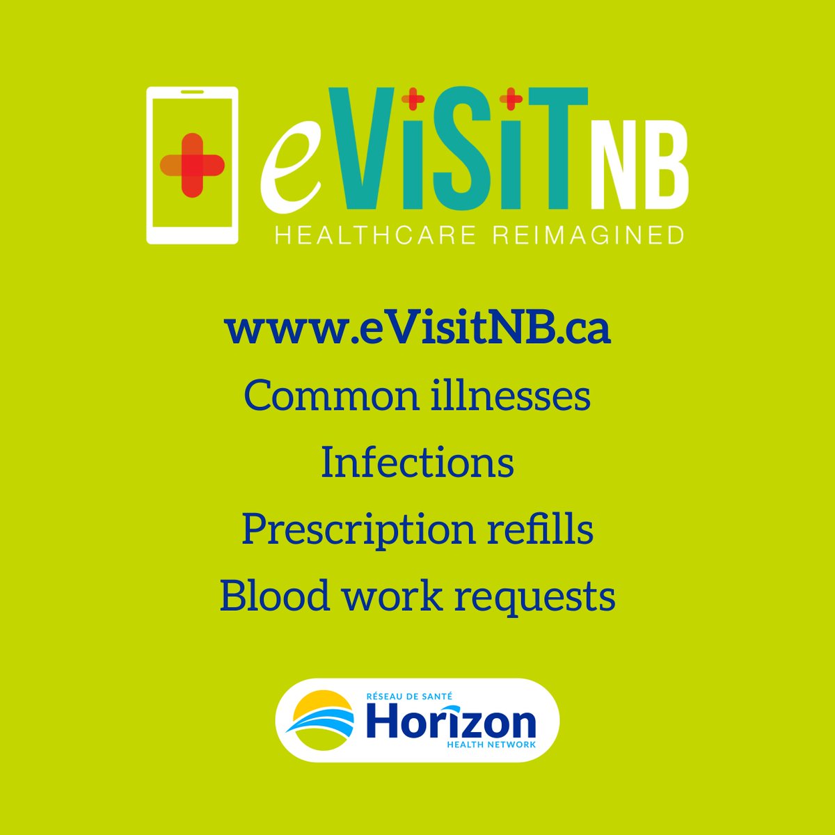 Did you know eVisitNB virtual care services are free to all New Brunswickers?

eVisitNB provides video, phone or messaging consultation with a primary care provider for common illnesses, injuries and mental health concerns.
1/5