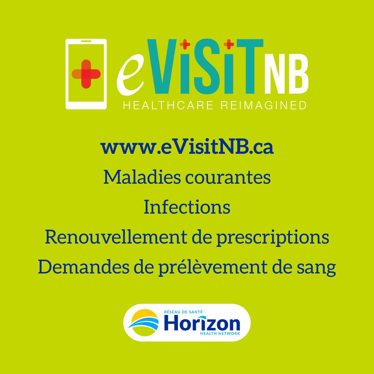 Saviez-vous que les services de soins virtuels d’eVisitNB sont offerts gratuitement à toute la population du Nouveau-Brunswick?
3/5