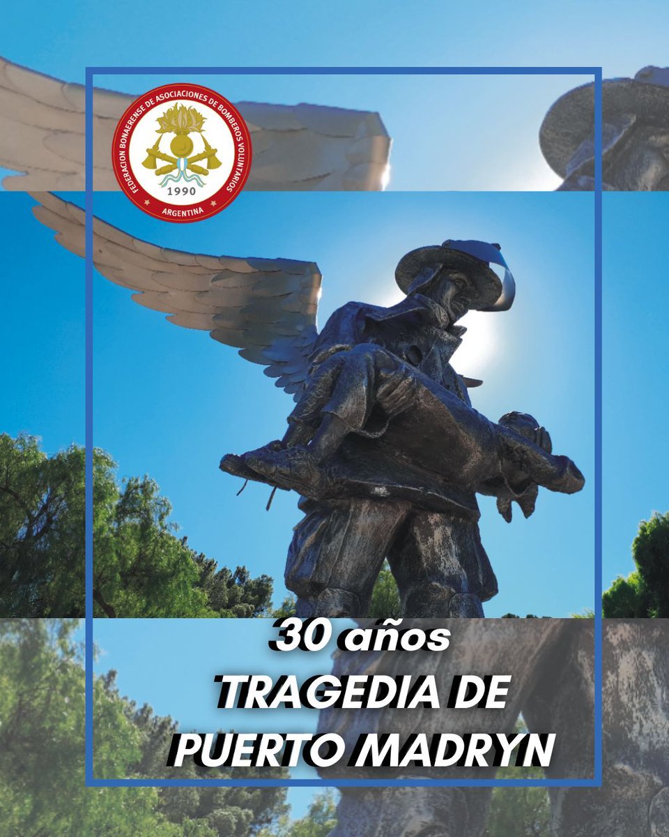 fedbonaerenseBV's tweet photo. 📢 Hoy se cumplen 30 años de aquel 21 de enero donde  25 bomberos y bomberas cayeron en servicio combatiendo un incendio de campos en Puerto Madryn, provincia de Chubut.

Recordamos a nuestros camaradas Bomberos #sacrificio  #valor  #Abnegacion #desinteres 

#NUNCAOLVIDAR https://t.co/GaJclEWHgz