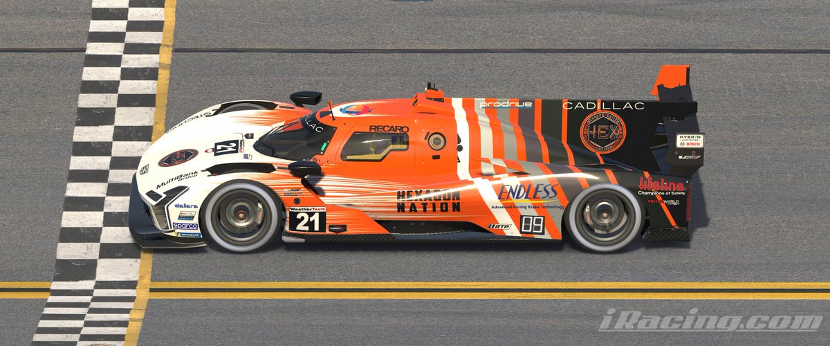 Last hour of the 24 hour race at Daytona International Speedway. We moved up to P8 and have a chance to catch P7.
🇸🇪 Casper Björk is driving the last hour.

Lets go #21

🇸🇪 Casper Björk
🇺🇸 Christopher Bruyn
🇸🇪 Oskar Motin
🇫🇮 Harri Tuominen

#HeXnation #iracing #Daytona #Cadillac