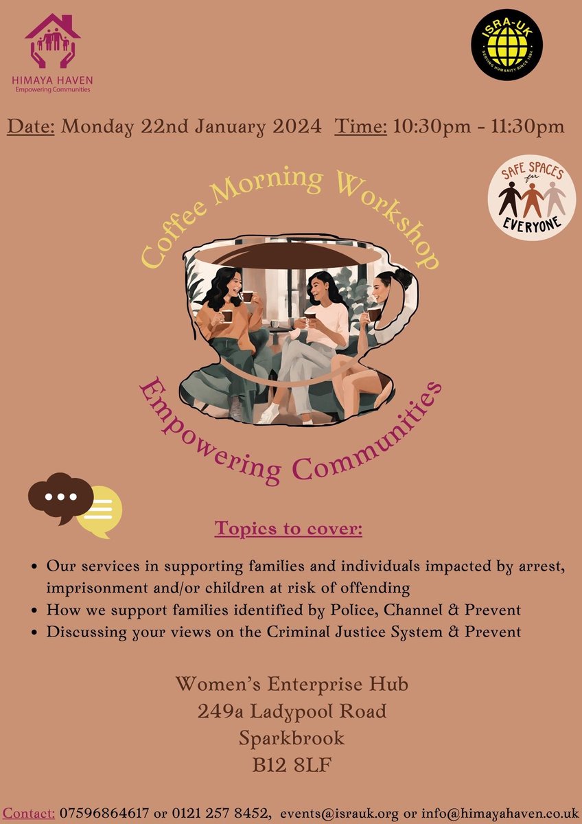 ISRA_SHARE's tweet photo. 2 great workshops happening at the Women Enterprise Hub. 
@womenandent @ecobirmingham @ISRA_UK https://t.co/Vp3mmuhJoq