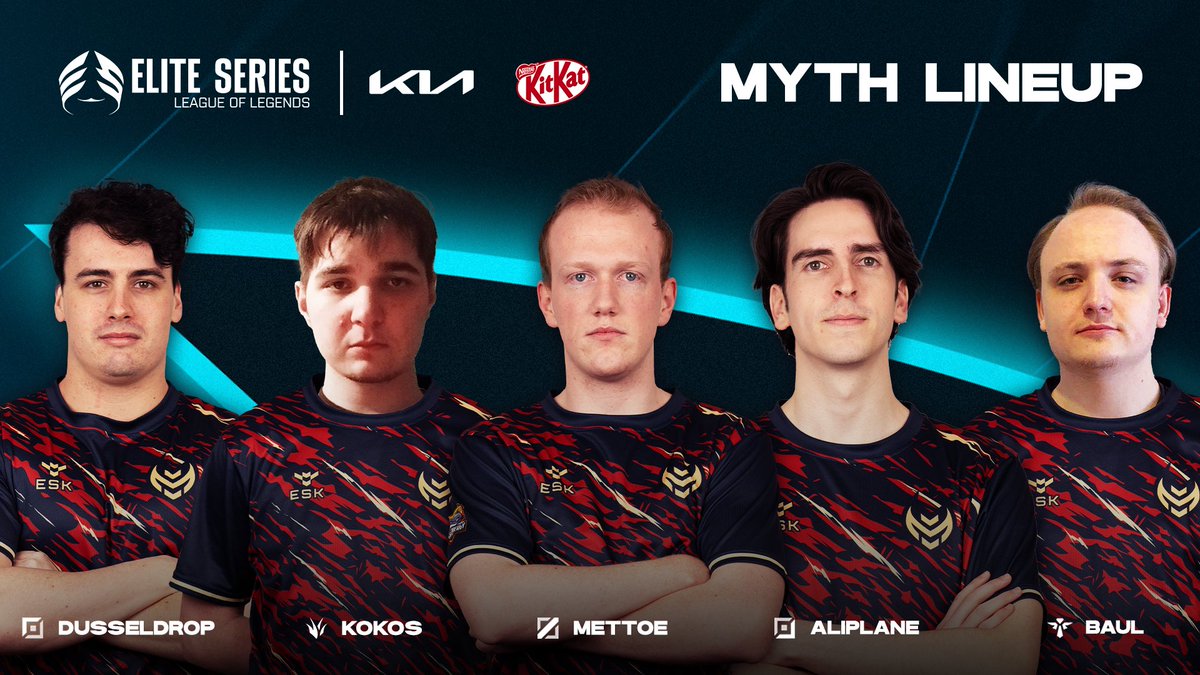 Orange Elite Series: League of Legends (@eliteserieslol) on Twitter photo The winner of the Benelux Masters, <a href="/myth_nl/">Myth Esports</a> is ready to take over Division 1 of the #ESLOL! 🔥
🇳🇱 <a href="/DusseldropL/">LoLDusseldrop</a>
🇵🇱 <a href="/Bananowy_Kokos/">Kokos</a>
🇳🇱 <a href="/Mettoelol/">Mettoe</a>
🇳🇱 <a href="/AliplaneLoL/">Aliplane</a>
🇸🇪 <a href="/INTBaul/">Baul</a> The winner of the Benelux Masters, <a href="/myth_nl/">Myth Esports</a> is ready to take over Division 1 of the #ESLOL! 🔥
🇳🇱 <a href="/DusseldropL/">LoLDusseldrop</a>
🇵🇱 <a href="/Bananowy_Kokos/">Kokos</a>
🇳🇱 <a href="/Mettoelol/">Mettoe</a>
🇳🇱 <a href="/AliplaneLoL/">Aliplane</a>
🇸🇪 <a href="/INTBaul/">Baul</a>