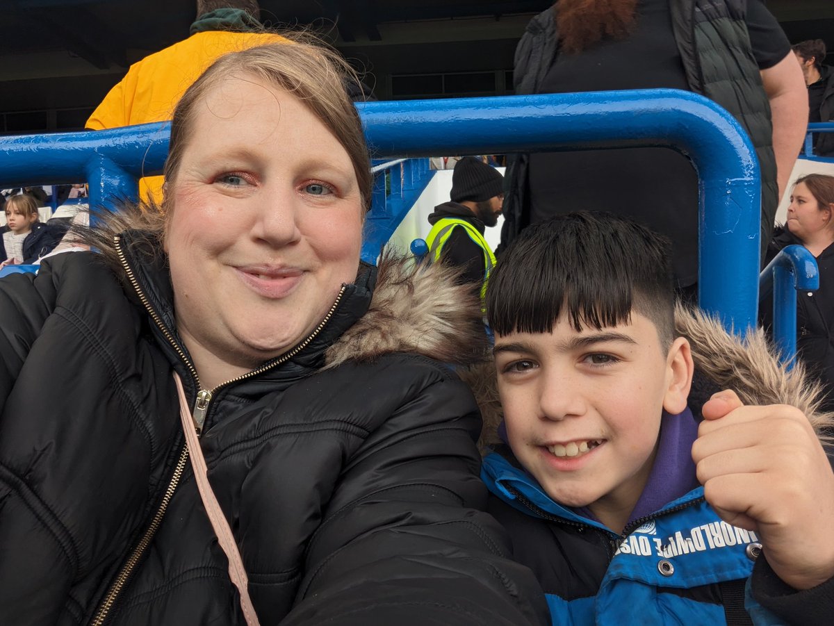 #cfcwmatchday me and the nephew here wishing his twin brother well who took in on the way to the bridge.