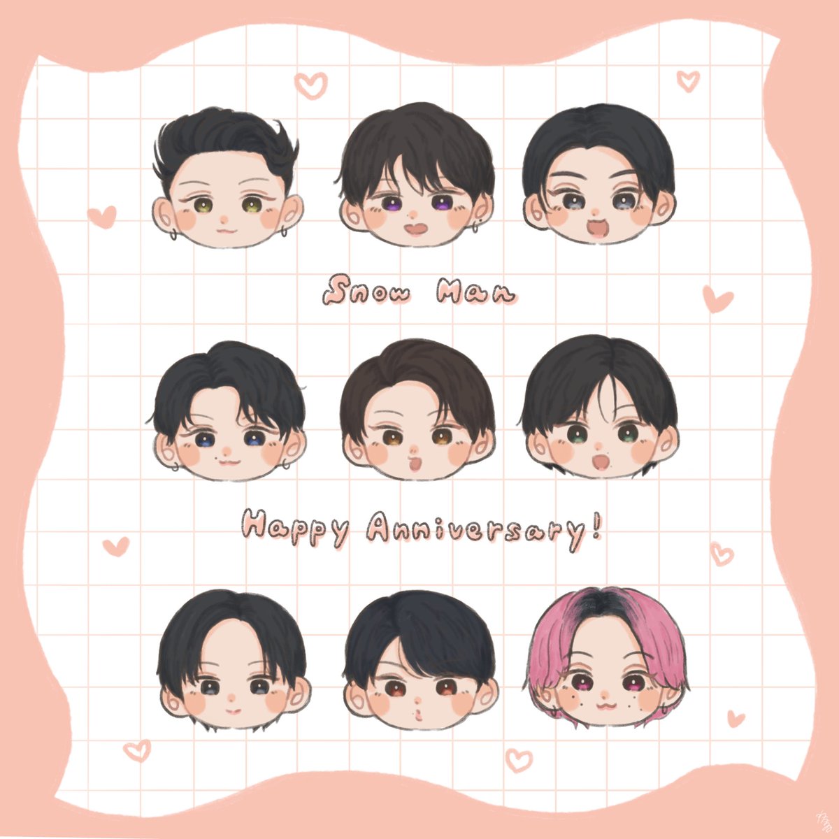 デビュー4周年おめでとうございます❕
これからもずっと9人の笑顔が咲き続けますように……🌸👏🏻

 #SnowManデビュー4周年
 #SnowMan4thAnniversary