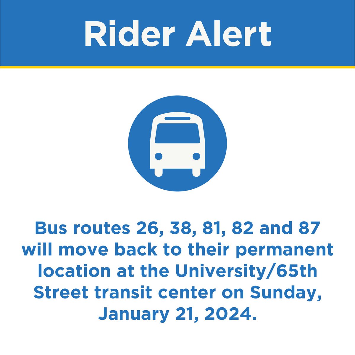 RideSacRT's tweet image. Rider Alert: Bus routes 26, 38, 81, 82 and 87 have moved back to their permanent location at the University/65th Street transit center and will no longer serve the Power Inn Station. Visit sacrt.com/apps/65th-bus-… for details.