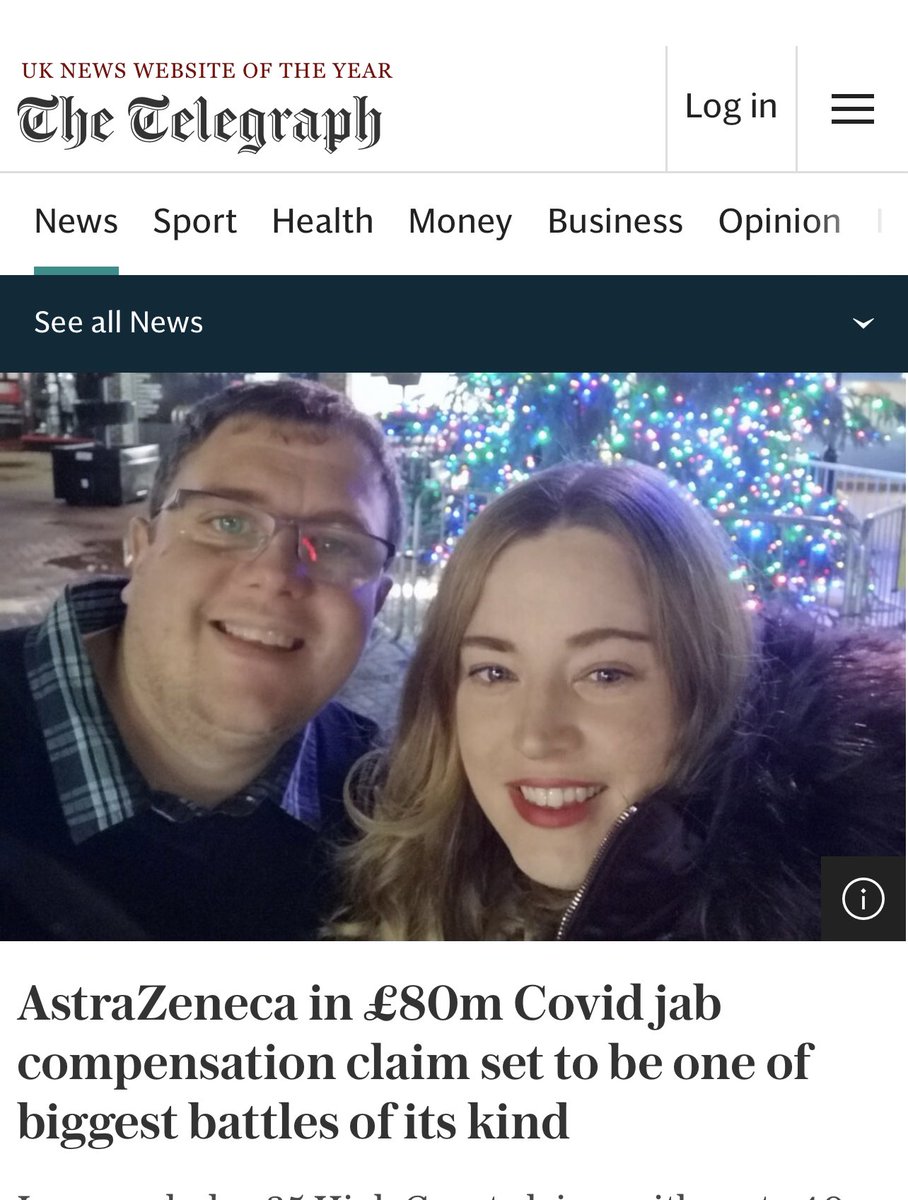 KateShemirani's tweet photo. They already knew by December 9 2020 but they continued to inject a 30 million poor unsuspecting peasants of the UK. Who injected? The nurses that took 30 pieces of silver and didn’t know what the hell they were injecting! Medical battery at the least!

“AstraZeneca in £80m Covid jab compensation claim set to be one of biggest battles of its kind
Lawyers lodge 35 High Court claims with up to 40 more expected to follow...”

Robert Mendick,
 CHIEF REPORTER
20 January 2024 • 5:03pm
Kerry Williams mourns the loss of her husband Ben
The claims of 35 alleged victims of the AstraZeneca Covid vaccine have been lodged against the pharmaceutical giant in what threatens to be one of the biggest legal cases of its kind...

https://t.co/sY8NH8prPE