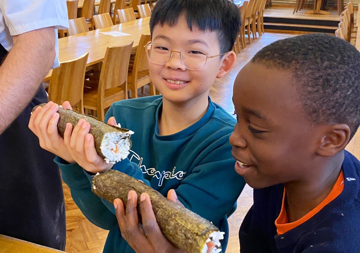 SFSOxford's tweet image. The sushi rolls for break snacks this morning tasted even better as the boys had made them all themselves! Thanks to Head Chef James for such a fun activity. #sushi #iloveboarding #boardingweekend