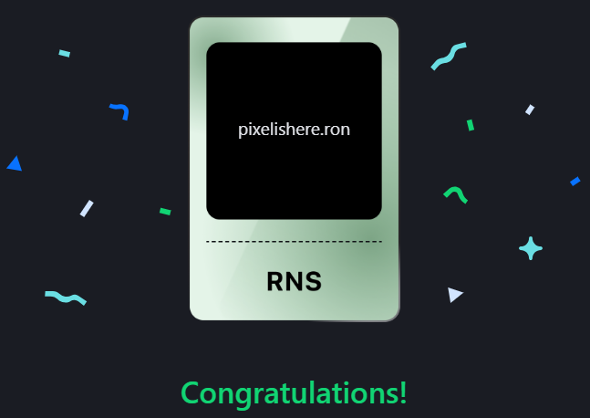 Oiki01's tweet photo. Got too excited to welcome $PIXEL @pixels_online so I decided to get my very first @Ronin_Network RNS domain! 

#wenpixel?----> #pixelishere!

@whatslukedoing
@heidichristne
@tyler_pixels
@Jihoz_Axie
@Moku_HQ
#wenmyownnftfarmland🙏

https://t.co/BmGbayffAM #RNS #RoninNameService https://t.co/1SyjQwIRtJ