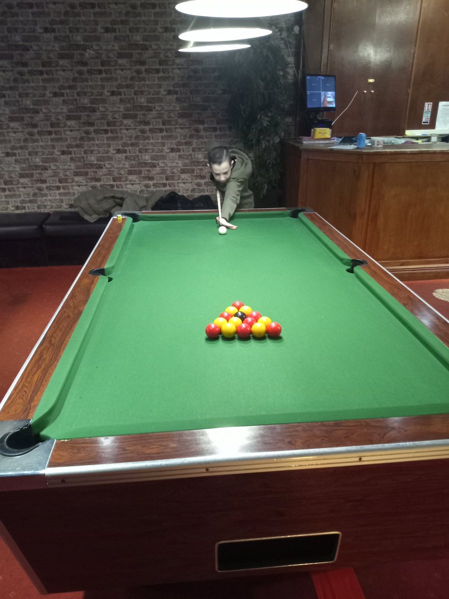 Some breakfast and pool before the football