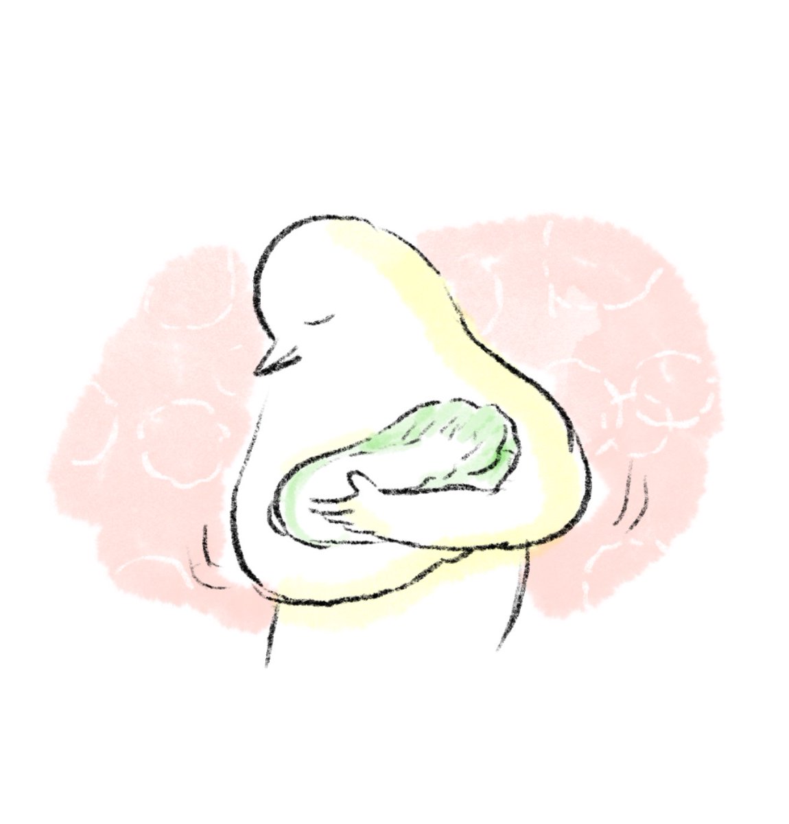 holding closed eyes food solo simple background upper body u u  illustration images