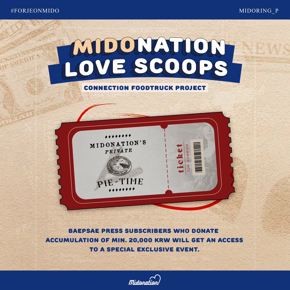 Midoring_P's tweet photo. 🗞️Baepsae Press Hot News: The Best Meat Pie Shop in Town to Open
Grand Opening is happening soon and #MidonationLoveScoops VIP subscribers will get EXCLUSIVE all access pass to the event! ✨️
What are you waiting for~ Subscribe now by sending your donation 💙
#ForJeonMido 🐣 https://t.co/MR4QVEMVob