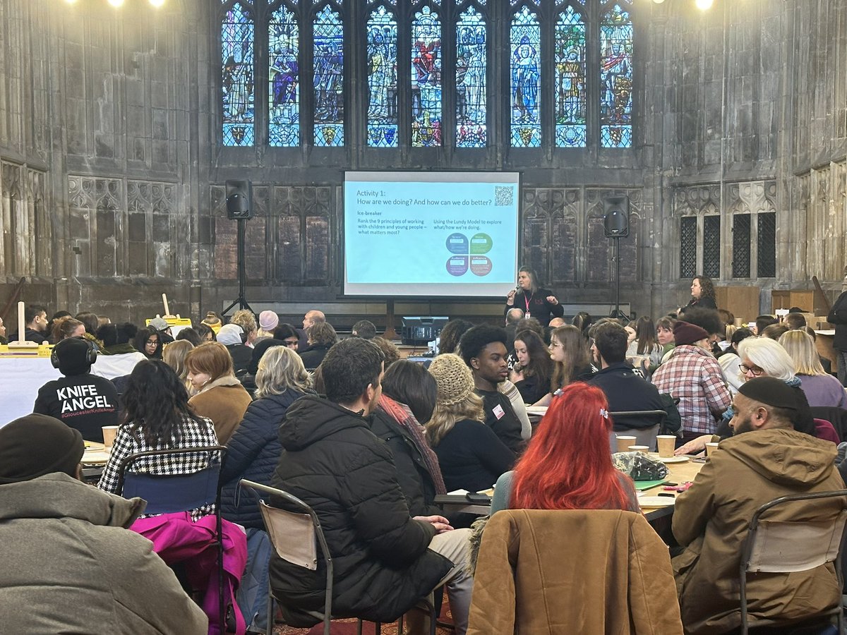 Great to join a packed Youth Summit on Thurs @GlosCathedral part of the #GloucesterKnifeAngel legacy & violence prevention work. The voices of young people is vital & this was a great session to find out views & ideas. Well done. @EngageGlosCath @TheMusicWorksGL @TheMusicWorksGL