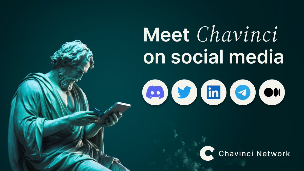 ChavinciNetwork's tweet photo. 🚀 Join the #Chavinci community across our social platforms!

🔗 Discord: https://t.co/4NxEvVCzuN
🔗 LinkedIn: https://t.co/6pM0OOrwkh
🔗 Twitter: @ChavinciNetwork
🔗 Medium: https://t.co/n8YQdjS6s1
🔗 Telegram: https://t.co/R0oZnNdvyf

Stay updated on the latest #Innovation! https://t.co/ewifSBAVaQ