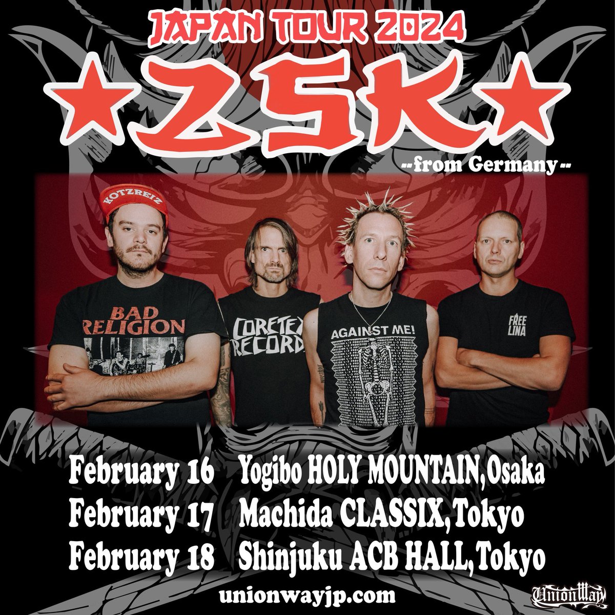 unionway_bhands's tweet photo. ZSK JAPAN TOUR 2024

Message from Joshi!!!

Ticket 🎫
https://t.co/0DQNgy1rz6

#unionway #zsk #berlin #skatepunk #japan #punk #rock https://t.co/2iFYMRmwI0