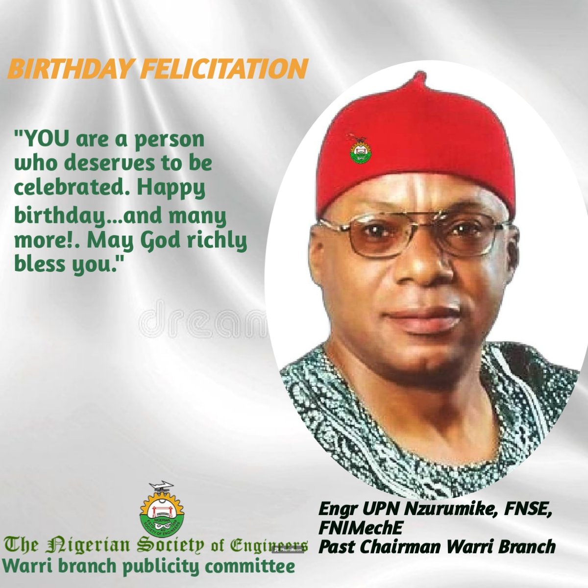 NseWarri's tweet photo. Happy birthday to Engr. UPN Nzurumike FNSE FNIMechE past Chairman Warri Branch. May God richly bless you.
#NSE #nsewarri #birthday #Engineering https://t.co/EgzQkIw65T
