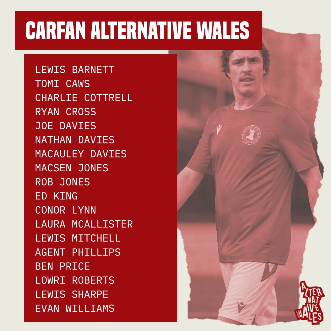 CARFAN ALTERNATIVE WALES

Here’s your matchday squad for today charity match at Penydarren Park. 

Please donate what you can to gofundme.com/f/glioblastoma…