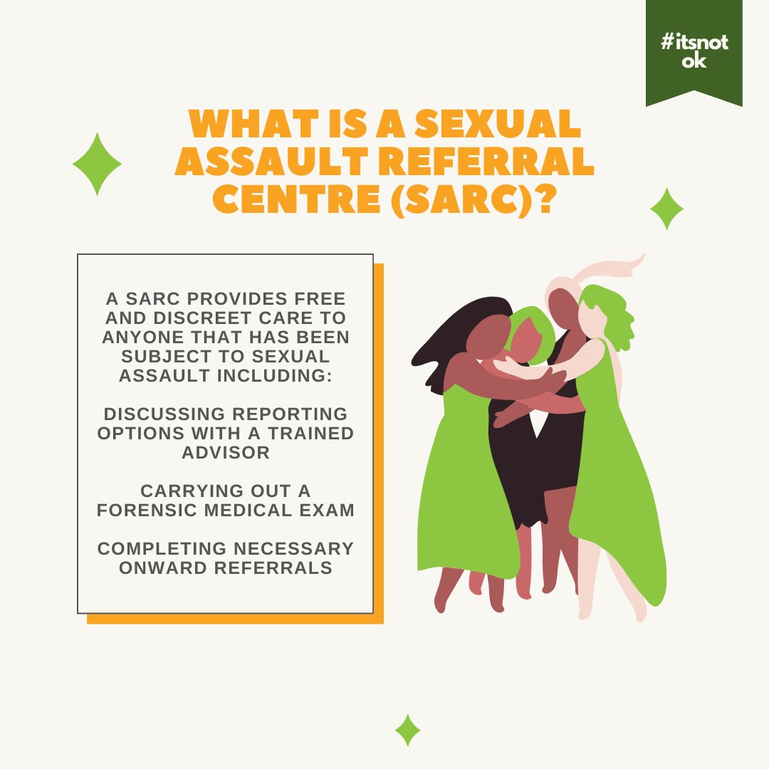 #ItsNotOk What is a Sexual Assault Referral Centre (SARC)?🤔

Leicestershire's SARC is Juniper Lodge. You can check out their website here: juniperlodge.org.uk.💚