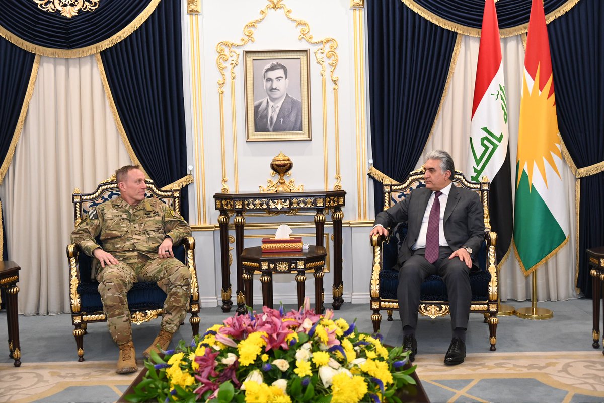 Received Brig. Gen. Michael Ecker, Commander of the Military Advisory Group of @CJTFOIR. Appreciated the group’s efforts in assisting and training #Peshmerga forces within the framework of US-led coalition forces in combating against #ISIS, and emphasized the urgent need for more
