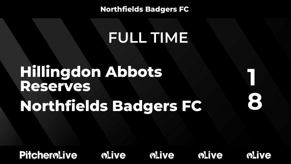 nfieldsbadgers's tweet image. FULL TIME: Hillingdon Abbots Reserves 1 - 8 Northfields Badgers FC
#HILNOR #Pitchero
pitchero.com/clubs/northfie…