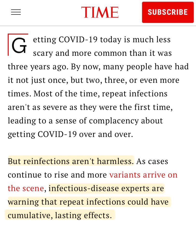 With no mitigations to reduce the spread of Covid, we keep getting infected again & again. But reinfections aren’t harmless. Each infection is a game of Covid Roulette as to whether you’ll end up with long-term health repercussions. time.com/6553340/covid-…