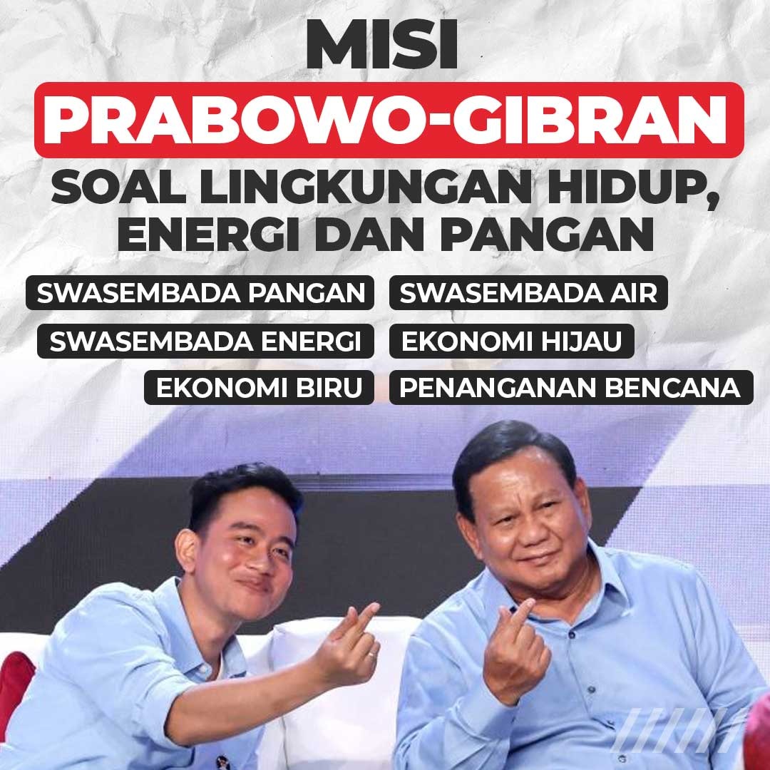 Paslon Prabowo Gibran terkait misi Lingkungan hidup dan pangan tentunya akan semakin dikuatkan terutama swasembada pangan dan energi serta ekonomi biru, hijau dan penanganan bencana #PercayaGibran #WaktunyaGibran #08PadamuNegeri #HilirisasiSemuaSektor02