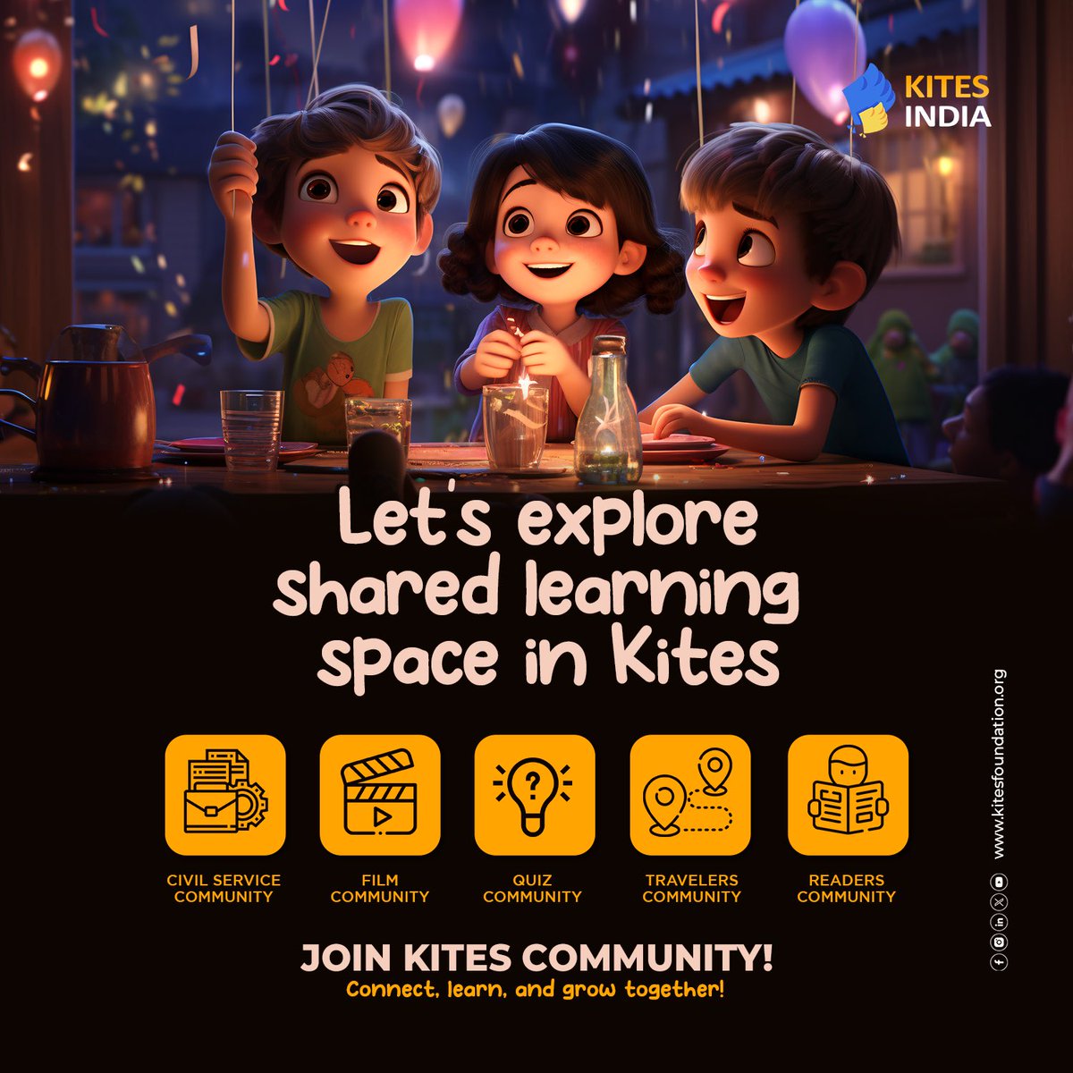 FoundationKites's tweet photo. 🎉 Welcome to KITES COMMUNITY! 🎉

Join our vibrant collective dedicated to mutual support, continuous learning, and shared growth.

Let's soar together in this engaging community! 🚀
https://t.co/6xqMoQqEyd

To the sky and beyond🌈
#KitesCommunity 
#WelcomeOnboard
#KitesIndia https://t.co/RyTsdG42qp