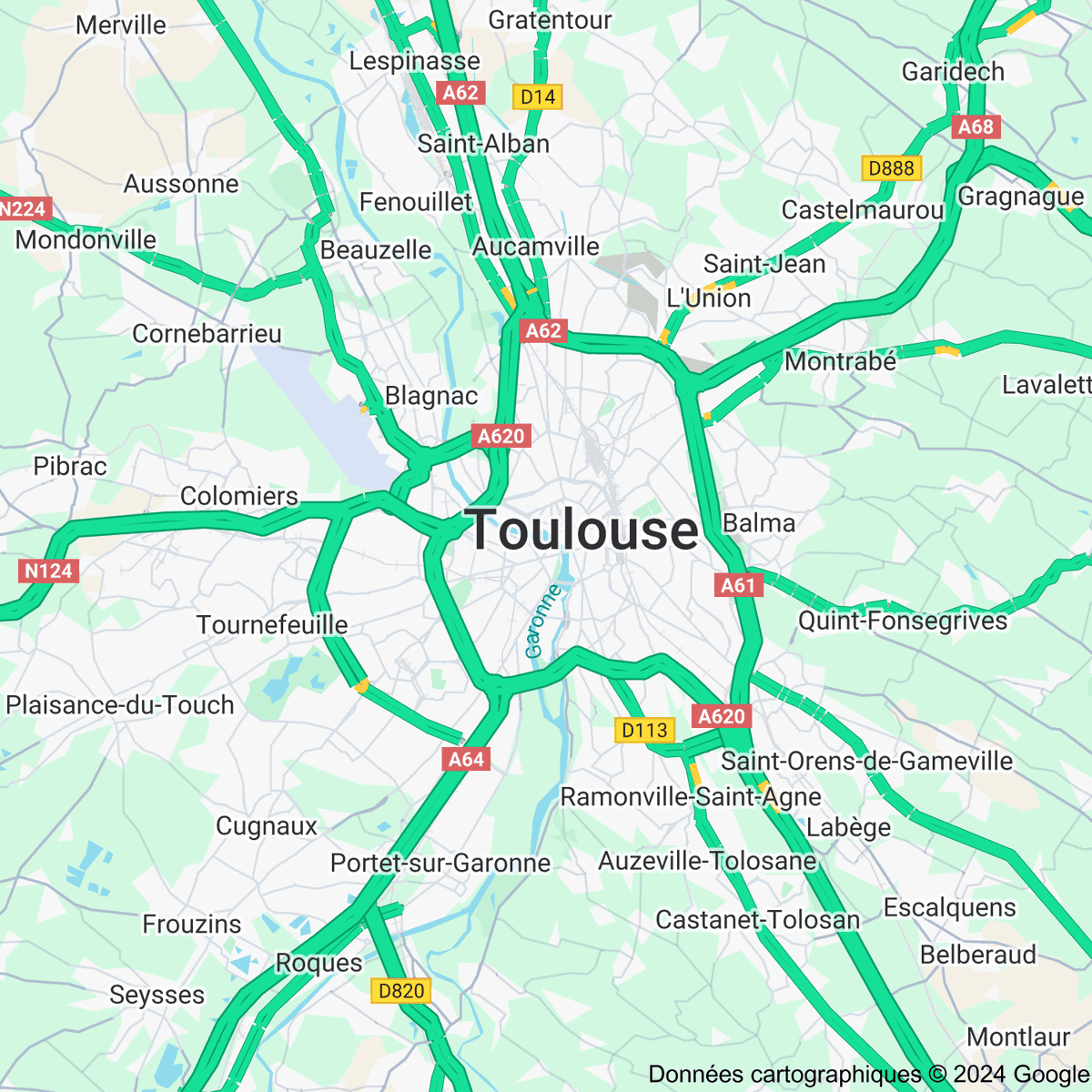 [FLASH 14:00] Trafic routier à Toulouse - toulousetrafic.com #Toulouse #ToulousePeriph #InfoTrafic