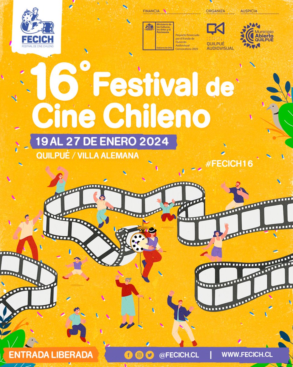EFEValparaiso's tweet photo. ¡Ya ha iniciado el Festival de Cine Chileno @Fecich! 🎬 Revisa la cartelera y disfruta de grandes proyecciones, hoy a las 16:00 hrs "La Memoria Infinita" a pasos de estación Quilpué, en el Teatro Municipal Juan Bustos Ramírez 🎥 ¡Llega en Tren!

👉https://t.co/A7Py3Jfde4 https://t.co/S7e6QM6T69