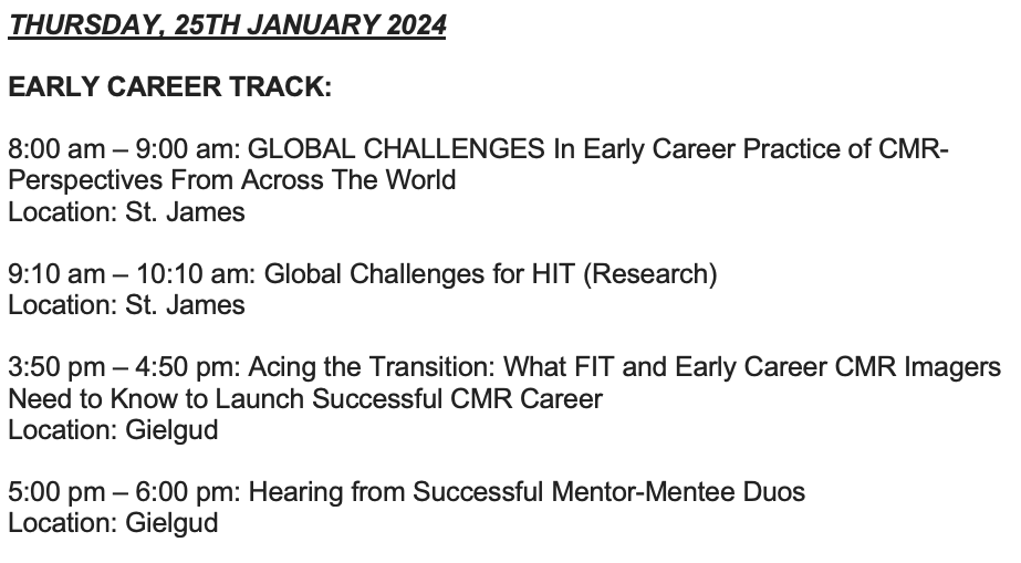 #CMR2024 is starting this week and cannot wait to see you all in London.  #FIT #Earlycareer community - here are the details of the early career track at #CMR2024 
A. Mentoring : 2 formats
   1.  Speed Mentoring
Jan 25- 2:40  to 3:40 pm GMT  Windsor
  2.  Individual 1:1 Mentoring