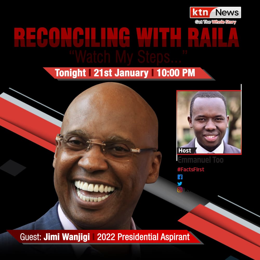 Tonight, we speak to Safina Party leader Jimi Wanjigi on his relationship with Raila Odinga and other topics of national interest. Don’t miss this interview at 10 PM on #CheckPoint. @TheEmmanuelToo