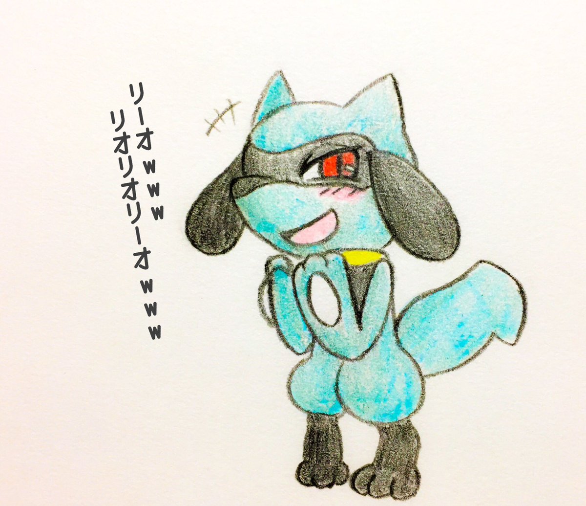 ルカリオ 「たまにはメスガキリオルの方再掲するか #何だっていい過去作品を掲載するチャンスだ」|にょろさん@決めろ！失恋大爆笑パンチのイラスト