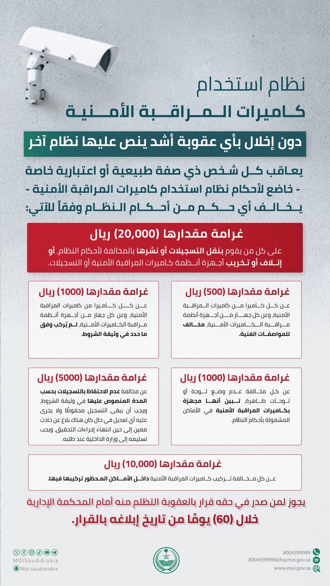 SamirJunaid's tweet photo. اذا كنت قطاع تجاري أو خدمي

لا تتعامل الا مع جهة مرخصة من وزارة الداخلية
وكذلك تكون ملمة بافادتك باشتراطات #نظام_استخدام_كاميرات_المراقبة_الامنية 

#السعودية https://t.co/ngTkkprxf1