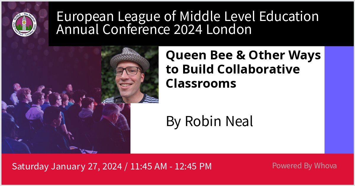 Leading an interactive experience at ELMLE London 2024 on Queen Bee &amp; Other Ways to Build Collaborative Classrooms. Excited to see if a game-based approach to PD will hit with attendees. @elmlenews #ELMLELondon #ELMLEStudentTeam - via #Whova event app
