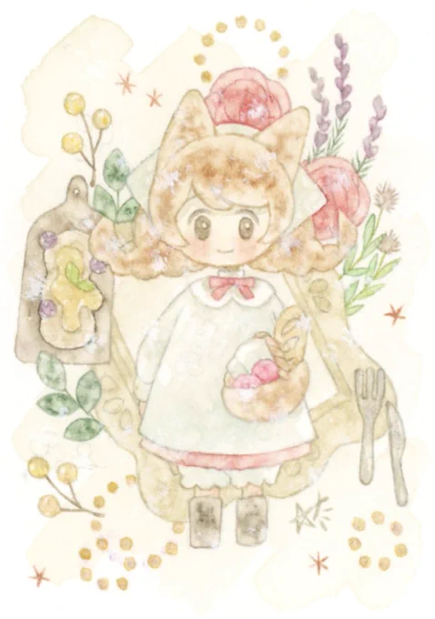 #正直に言いますフォローしてほしいですけもみみや透明水彩が好きな方居ましたら今年フォロワ3000人目標に頑張っています 