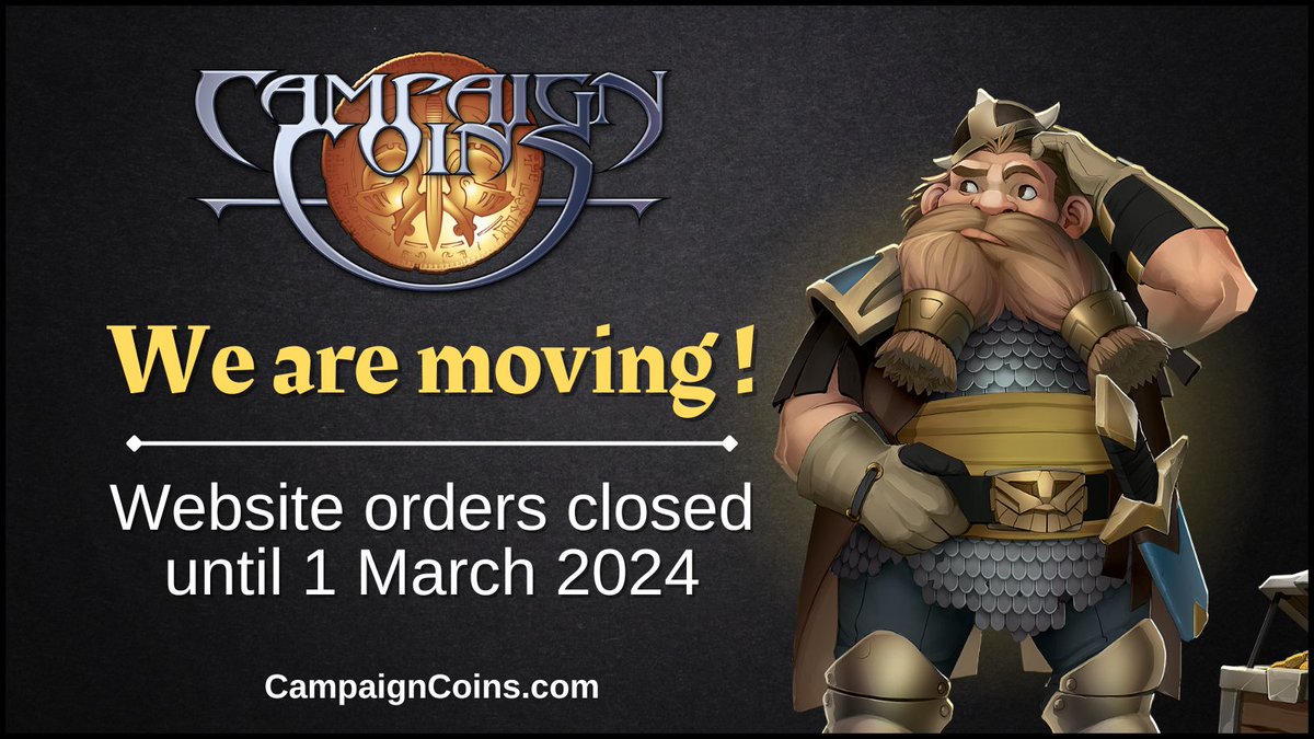 We are moving: Website orders are closed until 1 March.
See you then!
campaigncoins.com/blogs/blog/web…