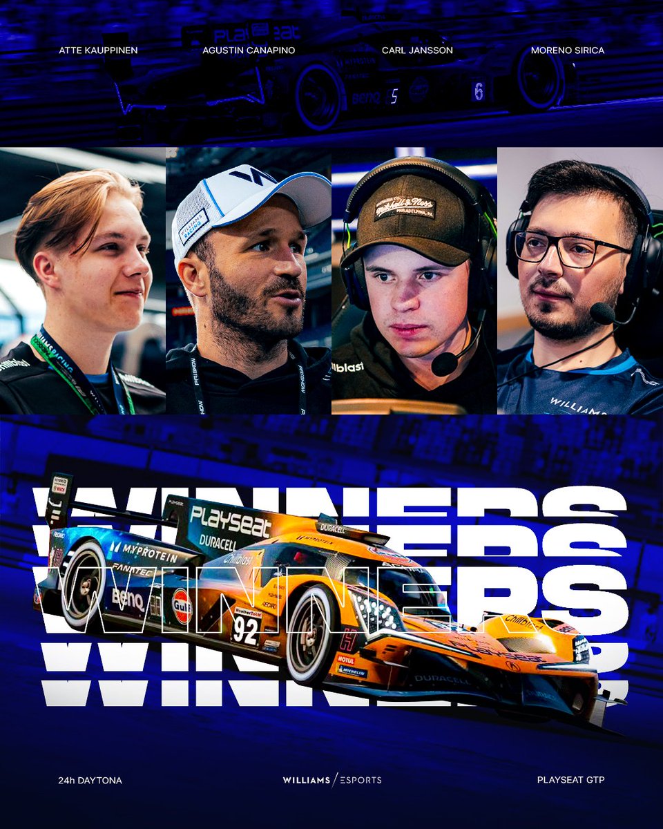 ¡EL TITÁN TAMBIÉN SE LUCE EN EL ESPACIO DIGITAL!

🎮👏 Agustín Canapino se coronó campeón, junto al equipo de ESports de Williams, en las <a href="/iRacing/">iRacing</a> #Daytona24, tras dominar de principio de fin
