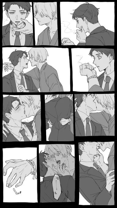 なんか💧が👁️の琴線に触れること言って火付きのタバコ握り潰して強引にキスされるシチュエーションの父水  ※『』に入る台詞はご想像にお任せします