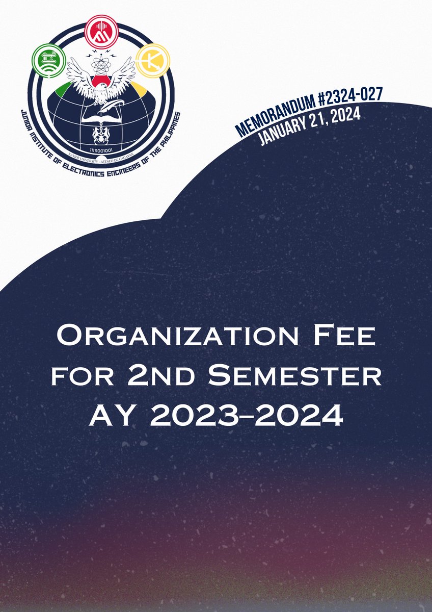 JIECEPXavier's tweet photo. [READ]

Memorandum 2324-027: Organization Fee for 2nd Semester AY 2023–2024

JIECEP-XU Memoranda: https://t.co/oXgtiJpDL0 https://t.co/nwwL5MQjwN