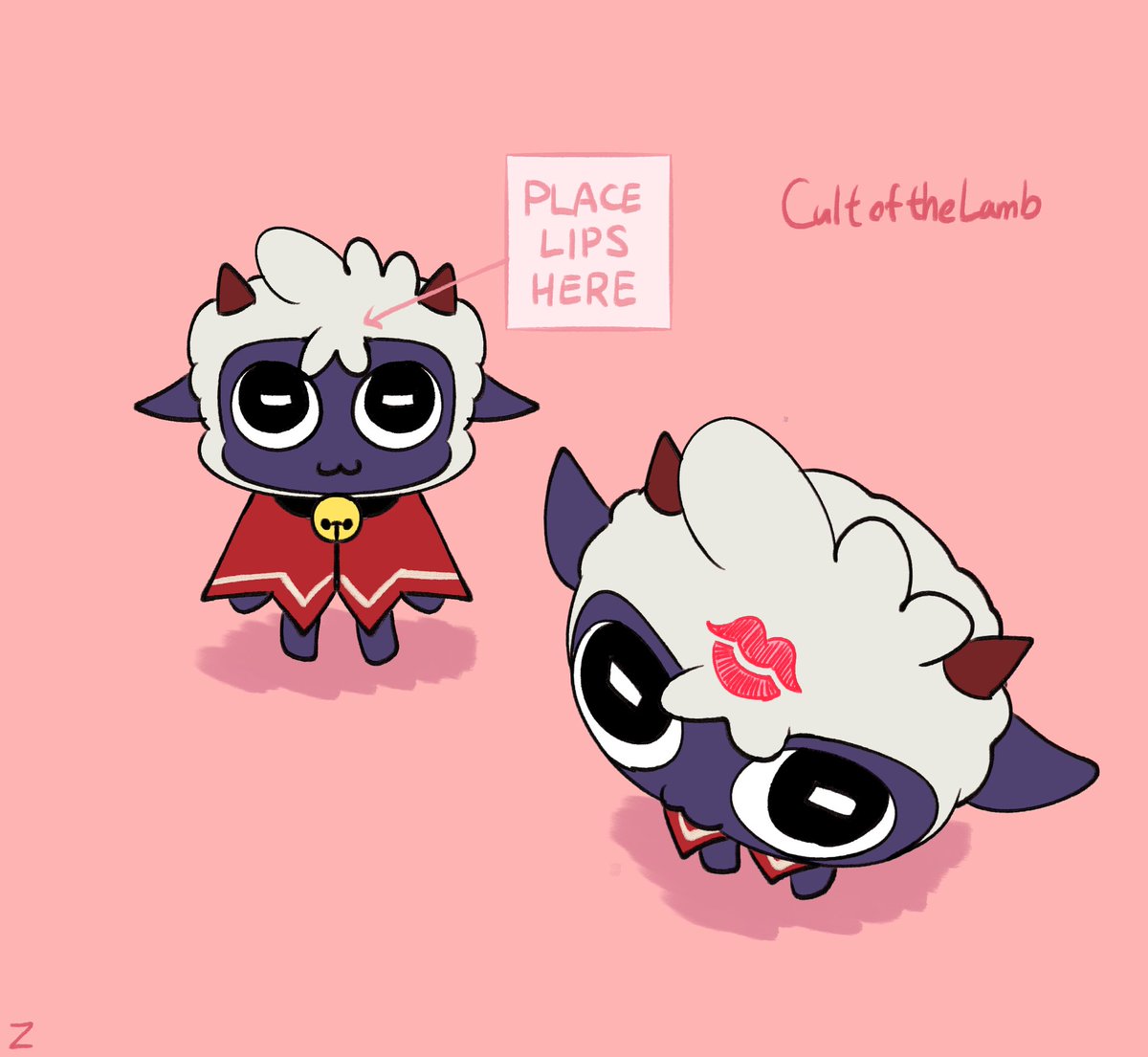 Kiss the Lamb forehead
#CultoftheLamb #cultofthelambfanart #COTL