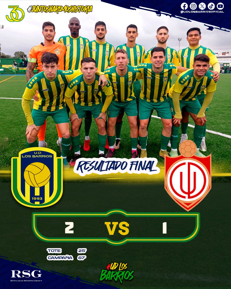 UDLosBarriosFC's tweet photo. U.D. Los Barrios 2️⃣ - 1️⃣ C.D. Utrera "B"
#Jornada16 #udlosbarrios #JuntosHaremosHistoria #DHS #RFAF https://t.co/cMbi4PYzYi