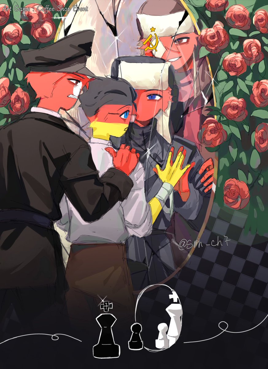 AG by Coffee Shop : Chessboard and Mirror
#countryhumans #ussrreich #ussrnazi #rusger #countryhumansrussia #countryhumansnazi #countryhumansussr #countryhumansgermany