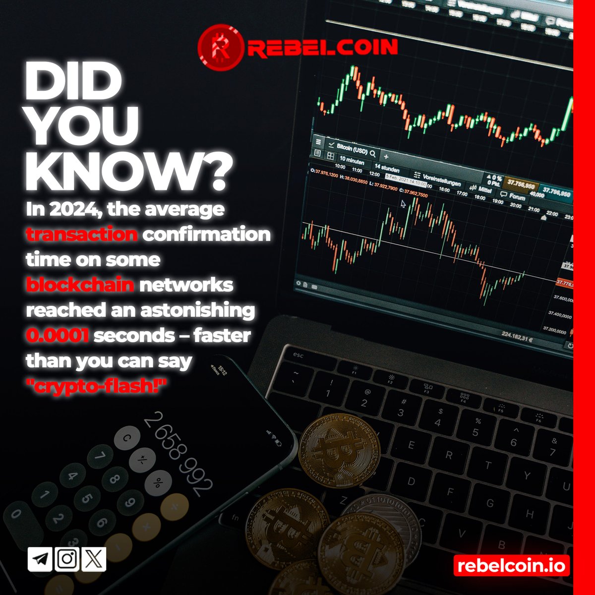 RealRebelCoin's tweet photo. In 2024, the average transaction confirmation time on some blockchain networks reached an astonishing 0.0001 seconds โ faster than you can say "crypto-flash!"
.
Get it now๐https://t.co/dmJzSS8EP0
.
#AutomatedMarketMaker #FlashLoans #DeFiNews #DeFiAnalysis #DeFiExperts #DeFi https://t.co/rklsbN06Qk