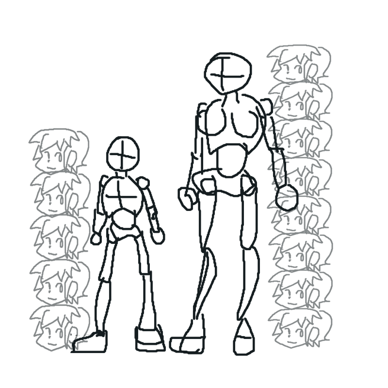 ca3gamedev's tweet photo. remember to do the array head trick, to quickly fix proportion issues on a separate layer.

I learned this trick from blender artists.

#Krita #drawing #anime #tutorial https://t.co/dGSLwMa1AB