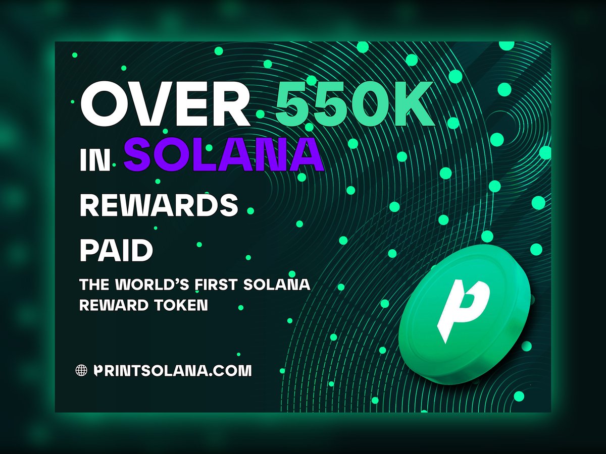 $PRINT Rewards system distributed over $550,000 in $SOL rewards in the past 72Hours!