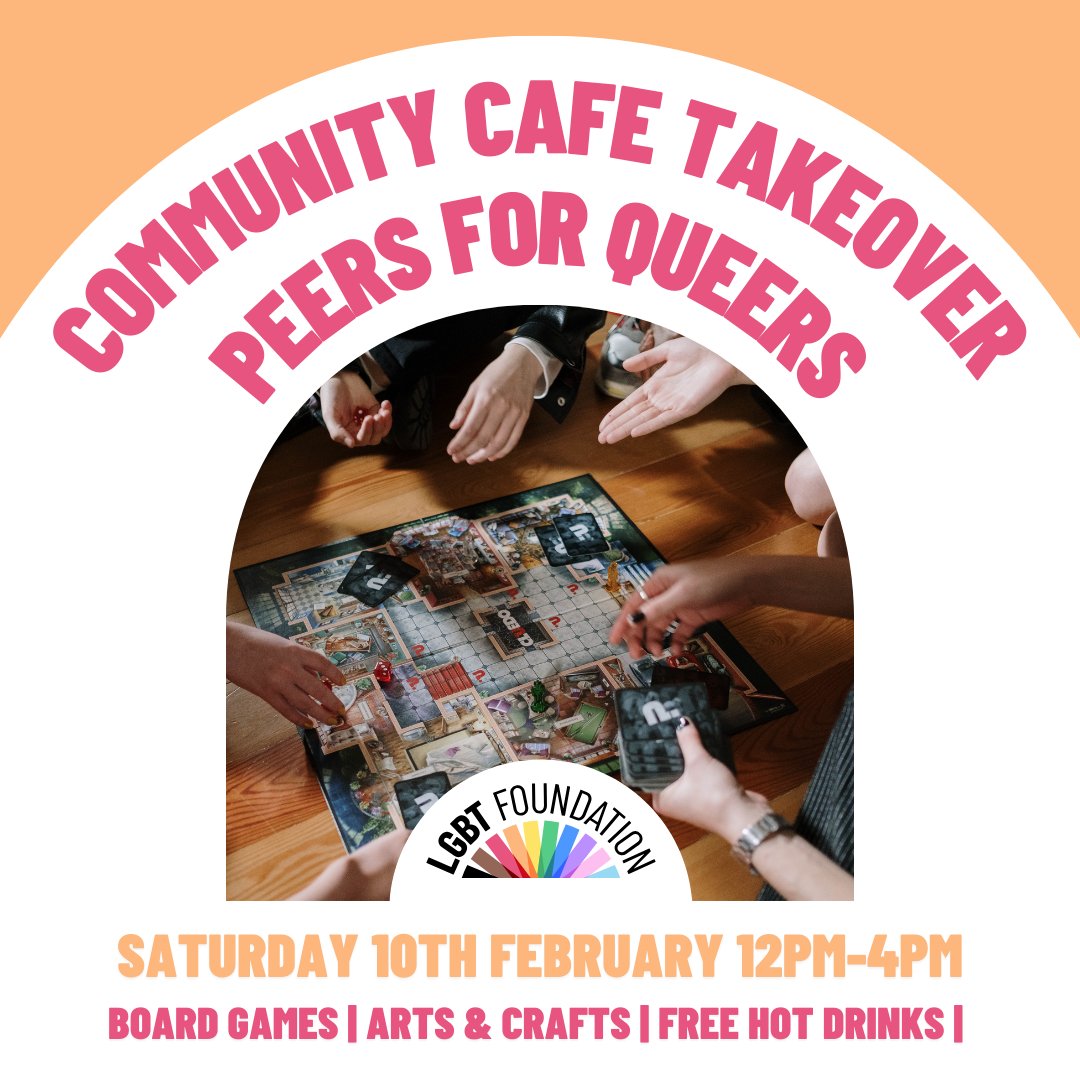 LGBTfdn's tweet photo. Join us for the Peers for Queers: Winter Wellbeing takeover of Community Cafe! 🌈

This cosy event is designed to bring together LGBTQ+ people to make new friends, get involved with activities, and enjoy some free brunch and hot drinks 🥐☕

FREE tickets - https://t.co/zjDObotSjy https://t.co/xzunL5NvSk