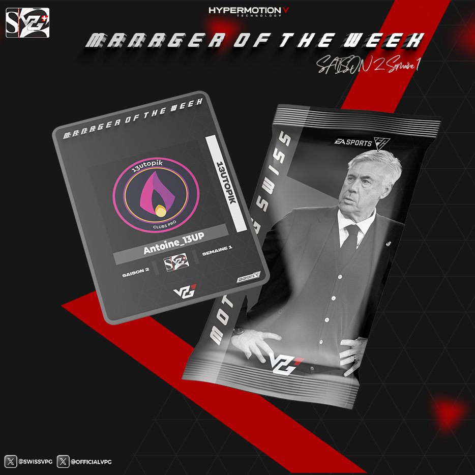 Voici la TOTW de cette semaine 1 en VPG Suisse  SuperLeague !
À l'issue de cette semaine de compétition, certains joueurs ont réussi à se démarquer et à brillamment faire honneur à leur équipe.
Félicitations à tous